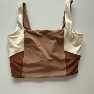 Abercrombie & Fitch Brown and Cream Sports Bra